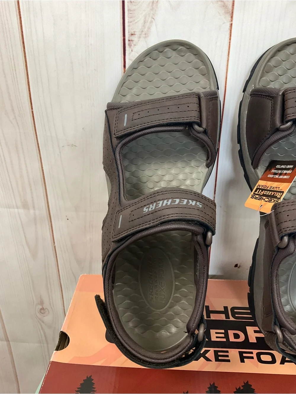 Skechers Men’s Brown Adjustable Strap Sandals Size 10 New